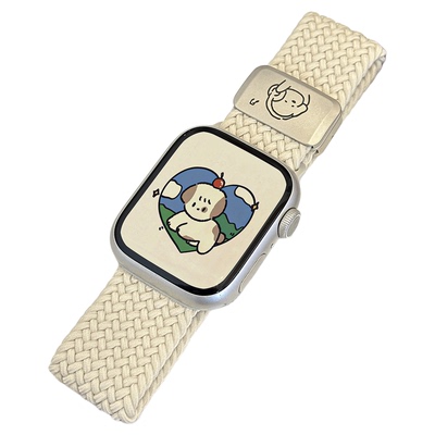 适用iwatch磁吸扣音乐小狗编表带