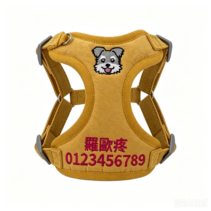 狗牌定制狗狗牵引绳刺绣名牌小型狗牵引绳