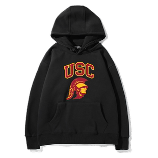 篮球名校南加州大学USC连帽舒适加绒卫衣 加利福尼亚大学男女上衣