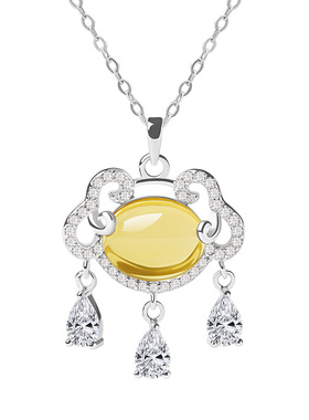 宫里上新黄水晶如意纳福吊坠