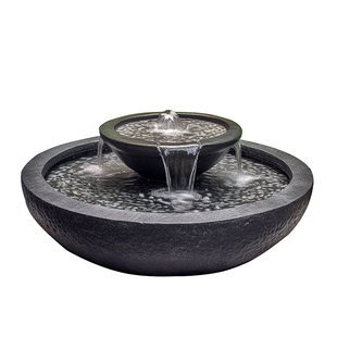 石材黑山石流水喷泉组合摆件庭院水景水系花园阳台户外涌泉招财