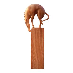 马饮江湖原木印章黄杨木雕个性定制手把件红豆杉手工艺品摆件包邮