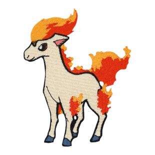 宝可梦 小火马 卡通衣服装饰刺绣修复补丁布贴背胶徽章士气魔术贴