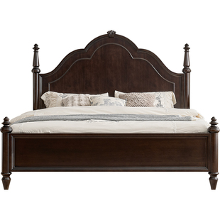 法式复古全实木床主卧室1米8双人床美式高端大气2026新款1米5的床