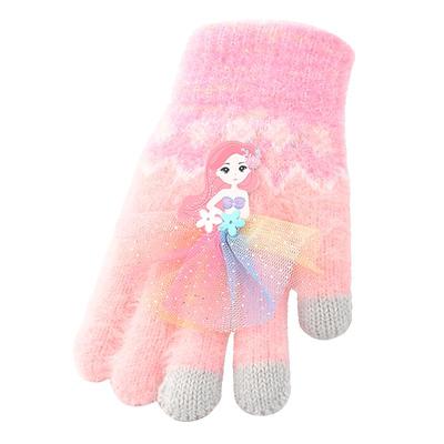 儿童五指触屏分指手套女童