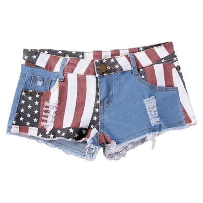 美式复古低腰性感牛仔短裤辣妹女