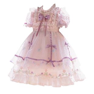 女童洛丽塔公主裙夏装2026新款儿童女孩洋气lolita蓬蓬连衣裙夏季