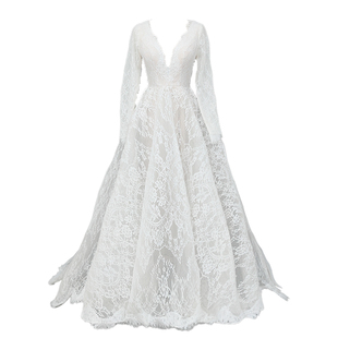 法式轻奢蕾丝轻婚纱小众高级质感简约复古鱼尾超仙出门纱拖尾主纱