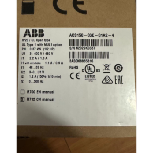 议价全新原装ABB变频器ACS150-03E-01A2-4 正品380V 0.37KW