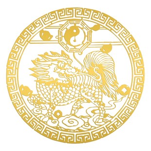 隐形门贴麒麟天官赐福葫芦五帝钱化解邻居门对门挂件卧室金属贴纸