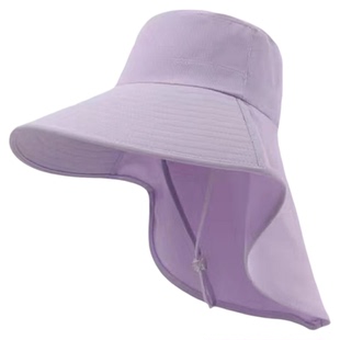 防晒帽子女夏2026新款户外出游骑车太阳帽采茶帽大宽檐遮阳帽护颈