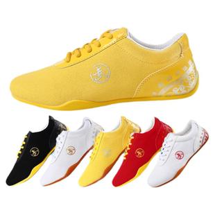 太极鞋真皮牛筋底武术鞋男女款透气帆布夏秋季太极拳练功鞋运动鞋