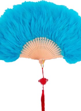 加厚羽毛扇网红旗袍走秀舞蹈扇