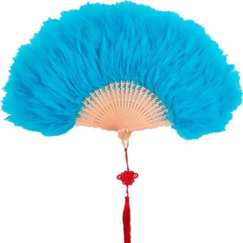 特级加厚羽毛扇子网红旗袍走秀  折扇舞蹈道具舞台表演白色羽毛扇