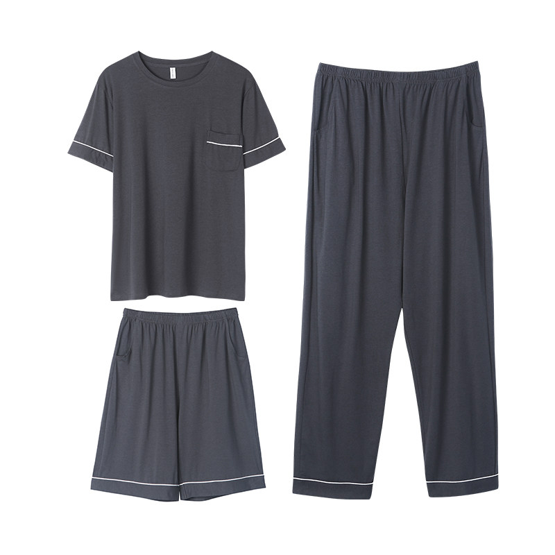 睡衣男网红风夏季莫代尔棉家居服