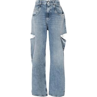 [明星同款]Maison Margiela马吉拉刀割阔腿直筒牛仔弯刀裤长裤子