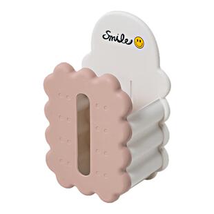 创意饼干造型纸巾收纳盒壁挂式家用纸巾盒厨房宿舍卧室免钉抽纸盒