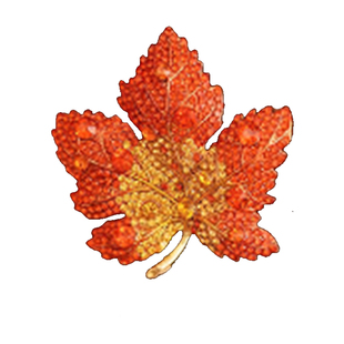 A红枫叶满钻秋冬高档女胸花别针胸针森系西装大衣配饰高级毛衣美