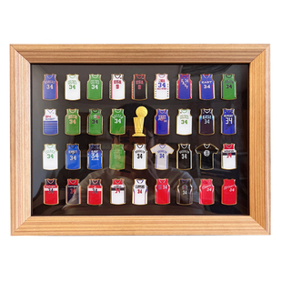 皮尔斯球衣徽章球迷胸针实木相框桌面摆台挂框球迷周边创意礼物