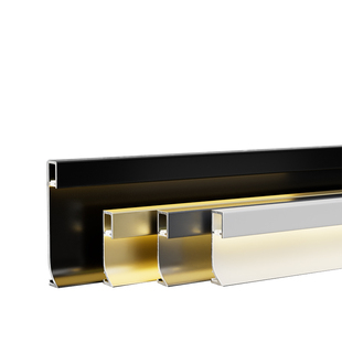 发光LED灯带踢脚线铝合金地脚线灯槽不锈钢踢脚板内嵌金属贴脚线