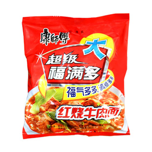 清真康师傅方便面超级福满多红烧牛肉面袋夜宵泡面整箱装
