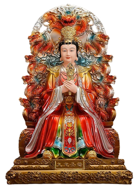 九龙圣母树脂神像坐像摆件