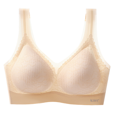 无钢圈蕾丝文胸女聚拢上托