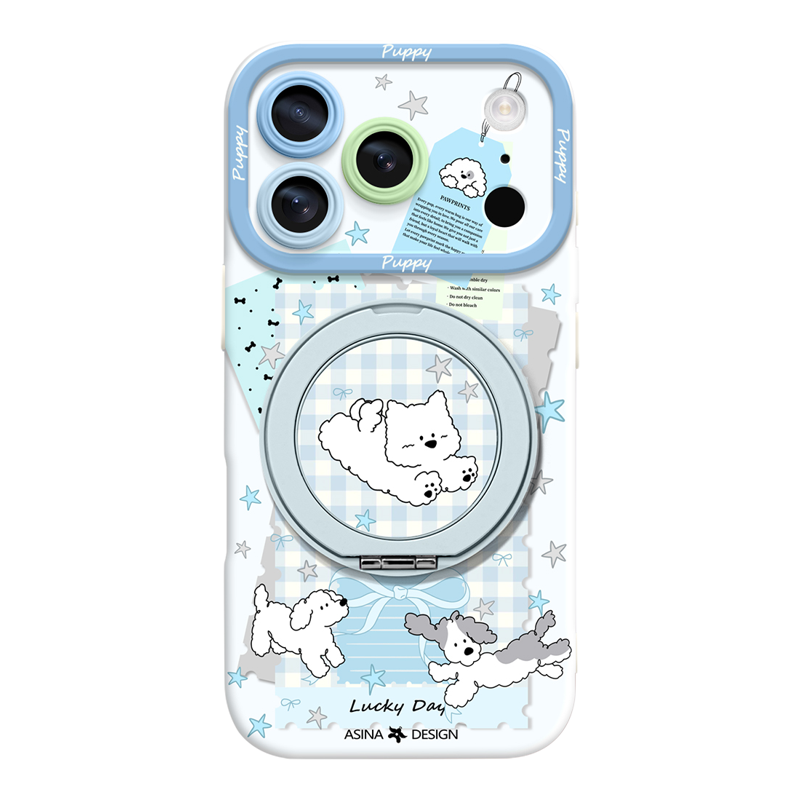 小狗便利贴适用iPhone17Promax手机壳新款苹果16Pro磁吸带支架套Bo5液态硅胶支点ip15高级感14可爱13pm全包女