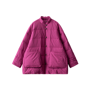 梭家|等待阳光｜匈牙利95白鹅绒 玫红色匹马棉轻中式女羽绒服保暖