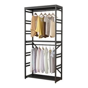 全金属环保衣柜开放式衣帽间架子组装卧室简约组合铁艺落地衣架