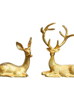 新品 迷你轻奢鹿摆件梅花鹿北欧装饰品现代简约客厅电视酒柜工艺