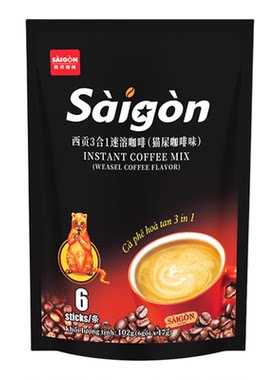 越南咖啡西贡猫屎咖啡味原味炭烧三合一速溶咖啡粉官方旗舰店