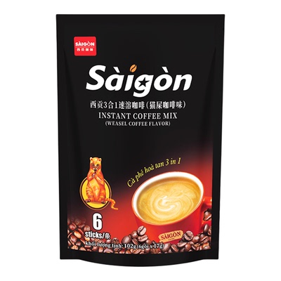 越南咖啡西贡猫屎原味炭烧防困提神三合一速溶咖啡官方旗舰店