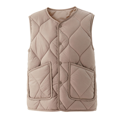 冬季女士加大码加厚夹棉内搭坎肩中老年女款休闲可外穿保暖棉马甲