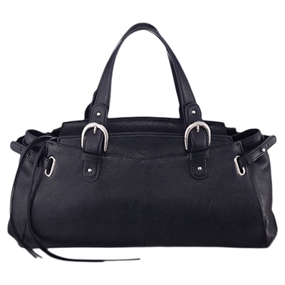 loeuvre复古牛皮通勤保龄球包