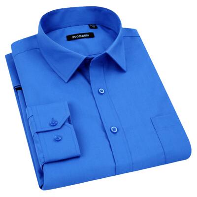 男士长袖蓝色佐马仕春秋衬衫