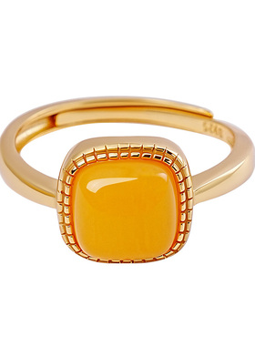 宫里上新正品天然蜜蜡戒指