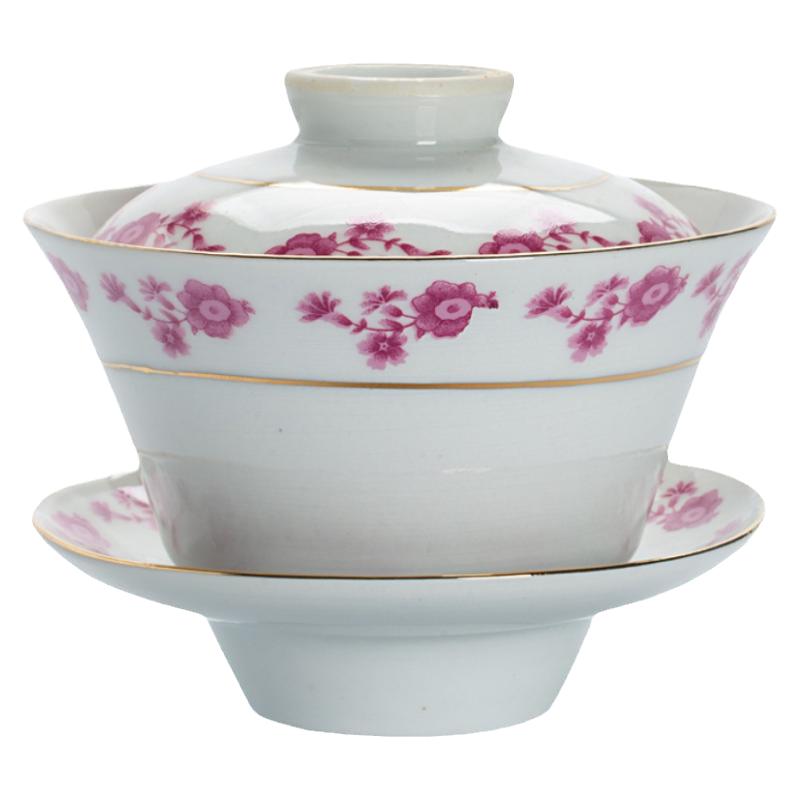 七十年代红花盖碗品味传统茶味