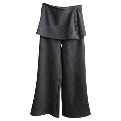 设计感假两件休闲长裤微喇卫裤女