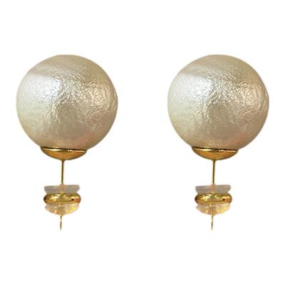 复古港风棉花珍珠耳钉925银针女