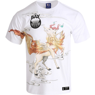 NBA勇士队 上古神兽白泽 圆领T恤运动潮流休闲百搭时尚全棉