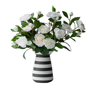 栀子花仿真花白色假花茶花高档客厅插花餐桌家居摆件婚庆拍照道具