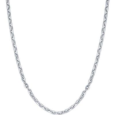 周六福S925银项链女无吊坠配饰素链O字锁骨链节日礼物