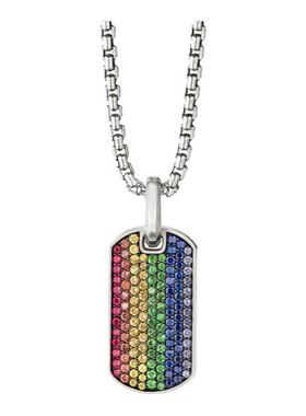 纯银百搭标签吊坠项链