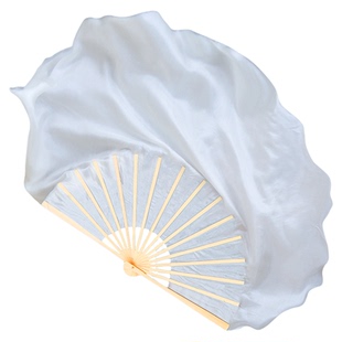 扇子舞蹈扇真丝爱殇双面纯白跳舞扇梁祝古风古典舞跳舞专用大扇子