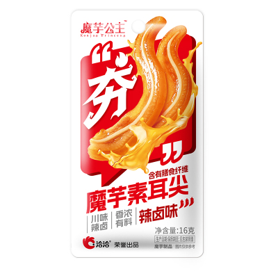 洽洽魔芋公主魔芋素耳尖辣卤味16g辣条零食休闲小吃办公宿舍追剧