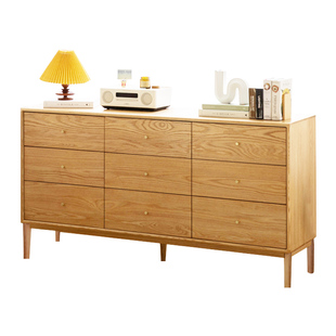 全实木九斗柜红橡木斗橱卧室抽屉柜子储物北欧风大容量9抽纯原木