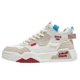 潮牌男鞋2026新款冬季休闲百搭高帮运动板鞋高级感韩版学生小白鞋