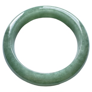 翡翠林 大圈口满绿翡翠手镯59宽边轮胎镯缅甸天然A货冰糯种玉镯子