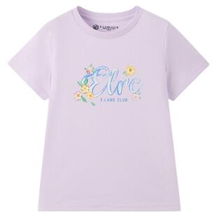 【凉感】eland kids衣恋童装女童T恤26年夏新品印花圆领短袖上衣